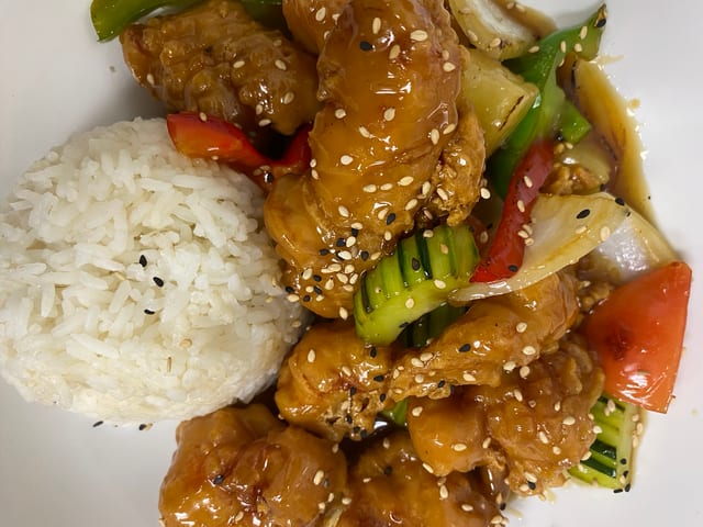 Sweet & Sour Chicken.