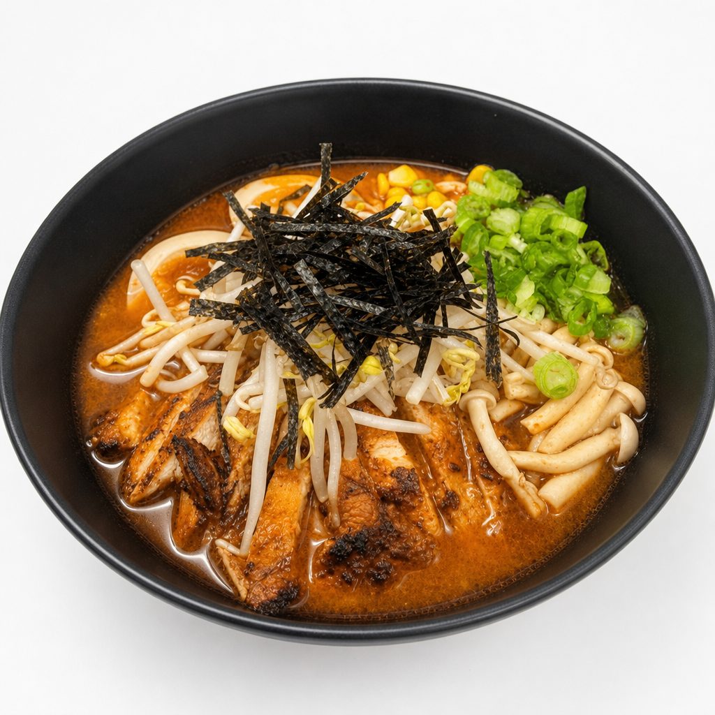 Spicy Miso Ramen Noodle Soup.