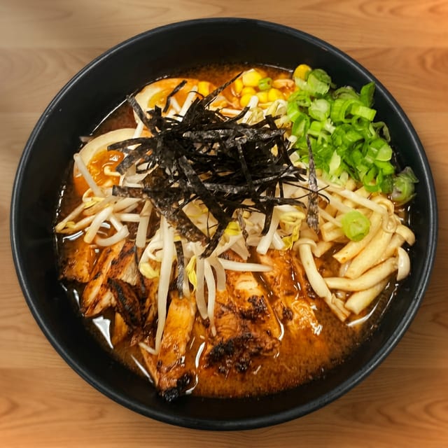 Spicy Miso Ramen Noodle Soup.